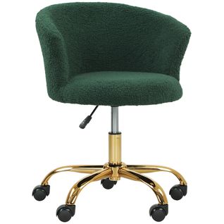 Chaise De Bureau Design Acier Chromé Effet Courte Laine Bouclée