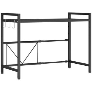 Étagère Extensible Pour Micro-ondes 3 Crochets Métal Noir