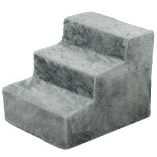 Escalier Pour Chien à 3 Marches Déhoussable Lavable Gris