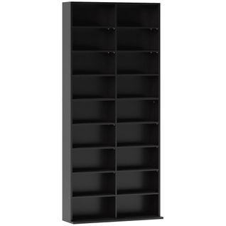 Étagère Pour Cd Et Dvd - 18 Compartiments, 14 Étagères Réglables - 78,5x24x175cm