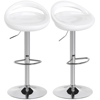 Lot De 2 Tabourets De Bar Design Réglable Pivotant Repose-pieds Intégré