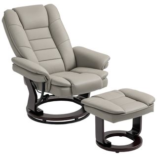 Fauteuil De Relaxation Inclinable Pivotant Avec Repose-pied Pu