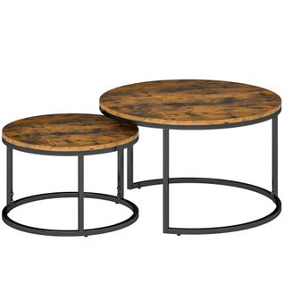 Lot De 2 Tables Basses Rondes Gigognes Empilables