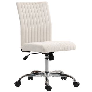 Chaise De Bureau Design Sans Accoudoirs Blanc Cassé