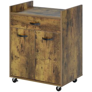 Desserte Cuisine à Roulettes Tiroir Placard 2 Portes Étagère