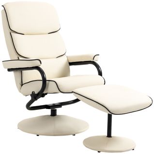 Fauteuil Relax Inclinable Pivotant Avec Repose-pieds Synthétique
