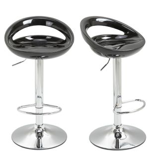 Lot De 2 Tabourets De Bar Design Réglable Pivotant Repose-pieds Intégré