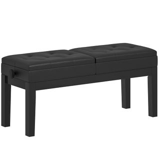 Banc Tabouret De Piano Réglable En Hauteur - Rangement - Noir