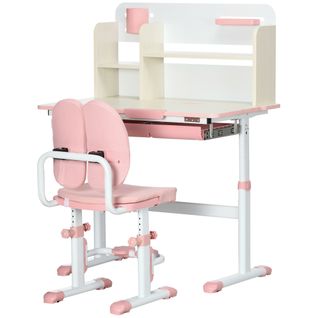 Ensemble Bureau Chaise Enfant Réglable Nombreux Rangements
