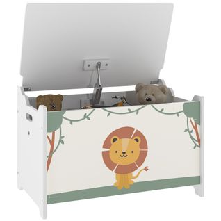 Coffre à Jouets Dim. 60l X 37l X 39h Cm Vérin Pneumatique Vert