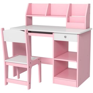 Bureau Enfant Multi-rangement - Ensemble Bureau, Chaise, Étagère