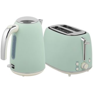 Ensemble Bouilloire Et Grille-pain Vintage Vert D'eau