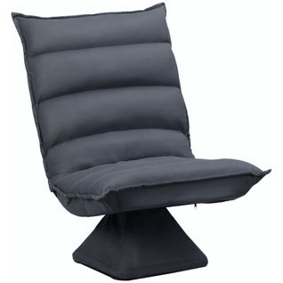Fauteuil Relax Pivotant Inclinable Tissu Velours Microfibre Anthracite