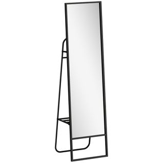 Miroir Sur Pied Avec Rangements Grande Taille Dim. 148,5 X 40 Cm Métal Noir