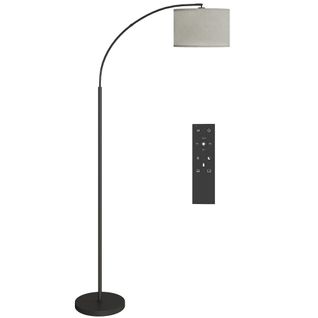 Lampadaire LED Dimmable H.180 Cm Avec Télécommande Abat-jour Réglable Noir