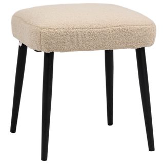 Tabouret Repose-pieds Design Bouclette Beige