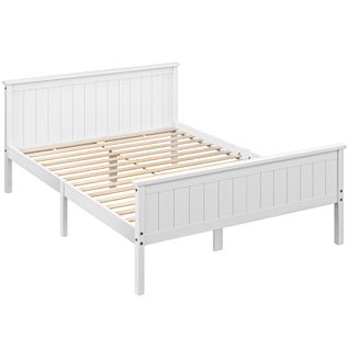 Lit Double - Tête, Pied Et Sommier - 210l X 148l X 82h Cm - Compatible Matelas 200l X 140l Cm