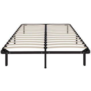 Sommier à Lattes Avec Pieds 160 X 190 Cm - Sommier Sur Pieds - Métal Bois Noir