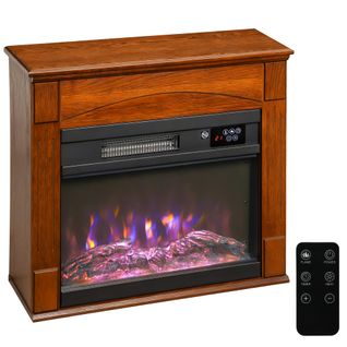 Cheminée Électrique Design Effet Bois 1000-2000w Télécommande Réglable