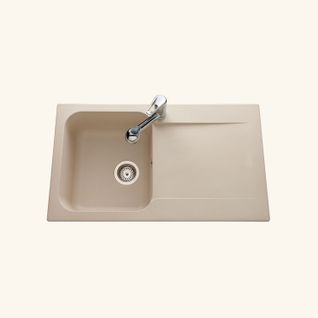 Évier Résine Beige Moucheté Ewi Ziggy 1 Bac 1 Égouttoir