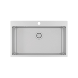 Evier Inox Lisse Helika Luny 1 Bac 790x505 Mm