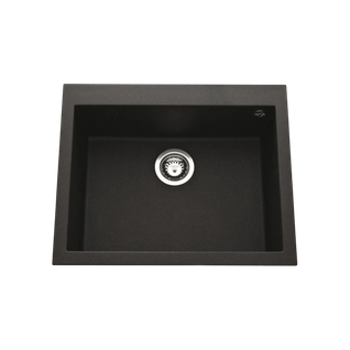 Évier Granit Noir Moucheté Luisina Quadrille 1 Bac 570x500