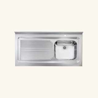 Évier Professionnel à Poser Inox Rossa 1 Bac 1 Égouttoir à Gauche