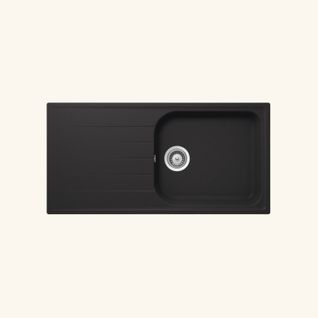 Évier Granit Noir Schock Viola 1 Grand Bac 1 Égouttoir