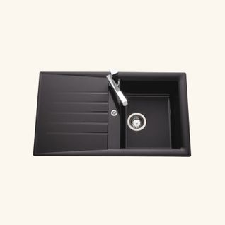 Évier Résine Noir Ewi Emeraude 1 Bac 1 Égouttoir
