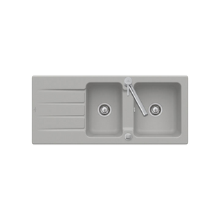 Evier Céramique Gris Fossil Villeroy et Boch Architectura 2 Bacs 1 Égouttoir