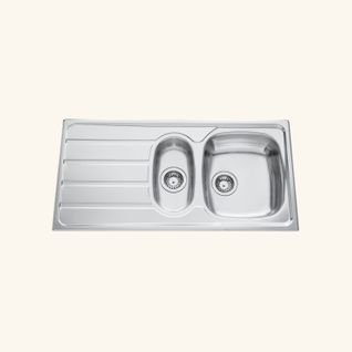 Évier Inox Lisse Luisina Rock 1 Bac Et Demi - 1 Égouttoir