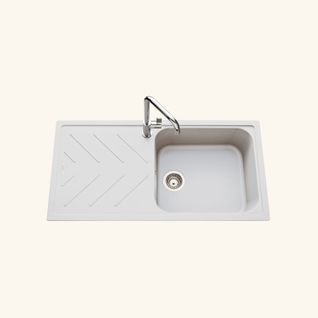 Évier Granit Blanc Luisina Arpege 1 Grand Bac 1 Égouttoir