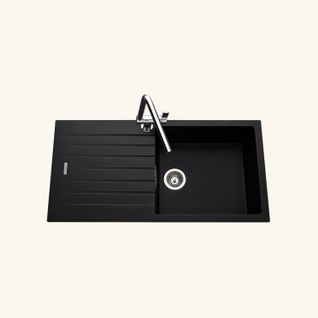 Évier Granit Noir Albey 1 Grand Bac 1 Égouttoir