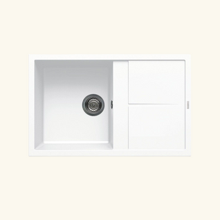 Evier Granit Blanc Luisina Maestoso 1 Bac 1 Égouttoir