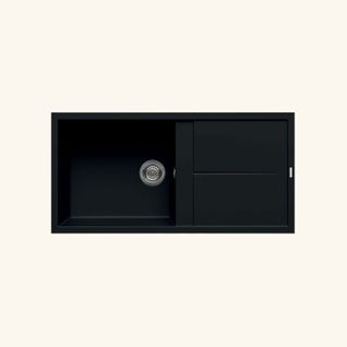 Evier Granit Noir Luisina Maestoso 1 Grand Bac 1 Égouttoir