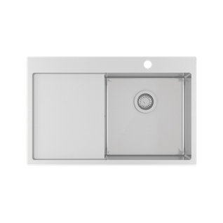 Evier Inox Helika Luny 1 Bac - 1 Égouttoir à Gauche