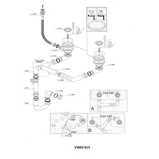 Vidage Manuel 2 Bacs Cuipd129 - Siphon Gain De Place