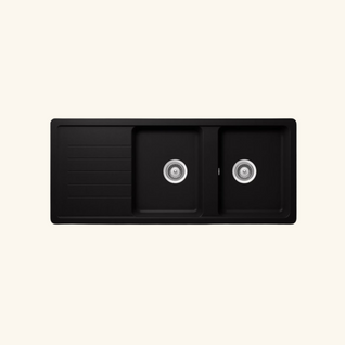Évier Granit Noir Schock Toledo 2 Bacs 1 Égouttoir