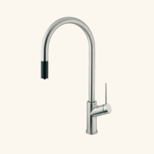 Robinet Douchette Nickel Brossé Bec Noir Vicario