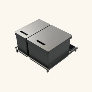 Poubelle Cuisine Cyclo 41 L - Poubelle De Tri 1 X 16 Et 1 X 25 Litres