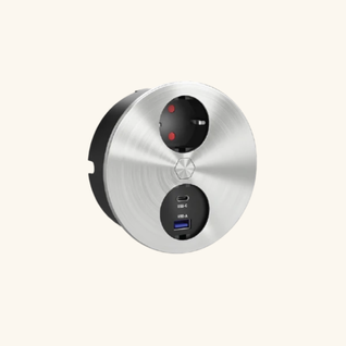 Prise Plan De Travail Orno - 1 Prise 1 USB-a Et 1 USB-c Inox
