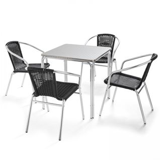 Table De Jardin Carrée En Aluminium Et 4 Chaises Nothing Hill