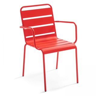 Fauteuil De Jardin En Métal Rouge Palavas