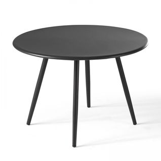 Table Basse De Jardin Ronde En Métal Gris Anthracite 50 Cm Palavas