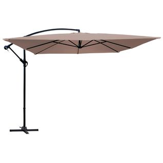 Parasol Déporté 3x3m Acier Taupe Genova