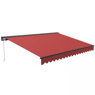 Store Banne Semi-intégral 3x2,5m En Aluminium Rouge