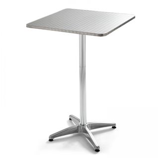Table Haute Mange Debout Carrée En Aluminium