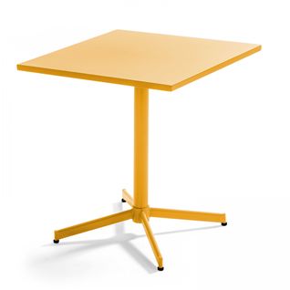 Table De Jardin Carré Rabattable En Métal, Palavas Jaune - Palavas