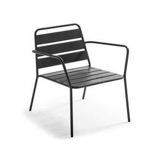 Fauteuil De Jardin Bas En Métal Gris Anthracite Palavas