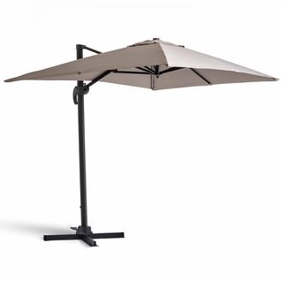 Parasol Déporté Inclinable Et Rotatif 2x3m En Aluminium Taupe Amalya